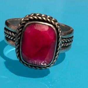 Sterling Silver Ring with Ruby Stone